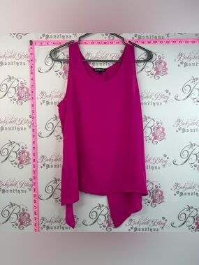 Express tank top, pink flowy Fuchsia Sleeveless Asymmetrical Blouse